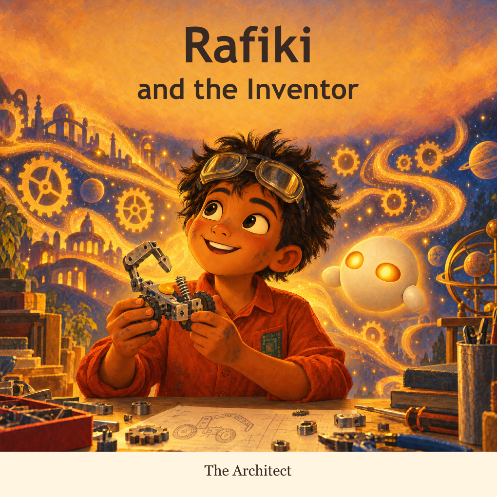 Rafiki and the Inventor, by The Architect — paperback cover