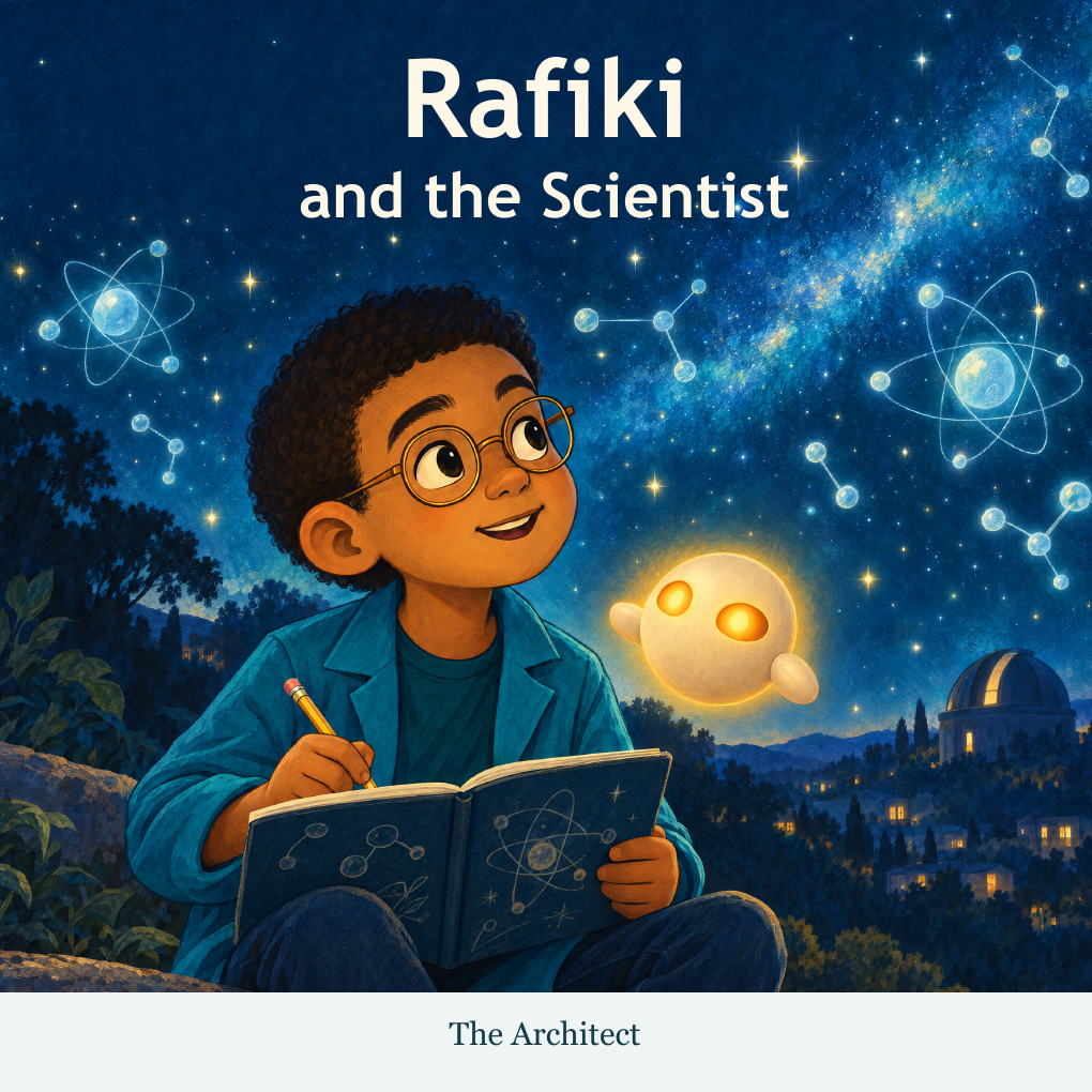 Rafiki and the Scientist, by The Architect — paperback cover