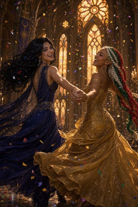 MIKO and La Bailarina dancing together at the party