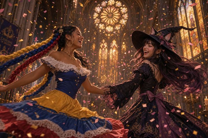 La Bailarina and LUNA twirling together
