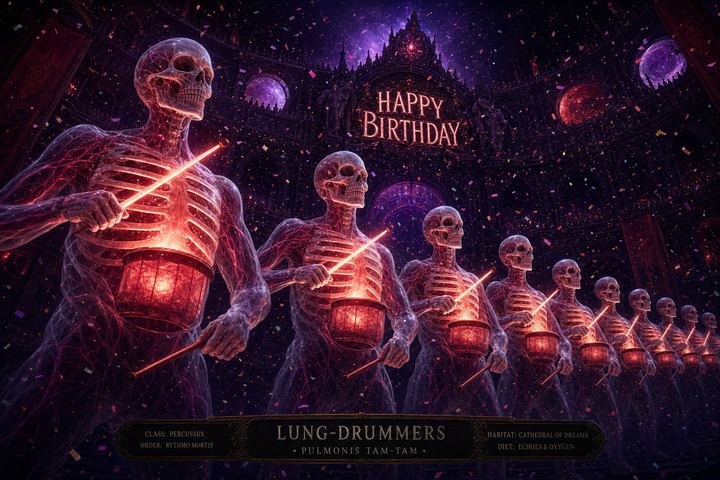 The Lung-Drummers playing another round of birthday rhythm