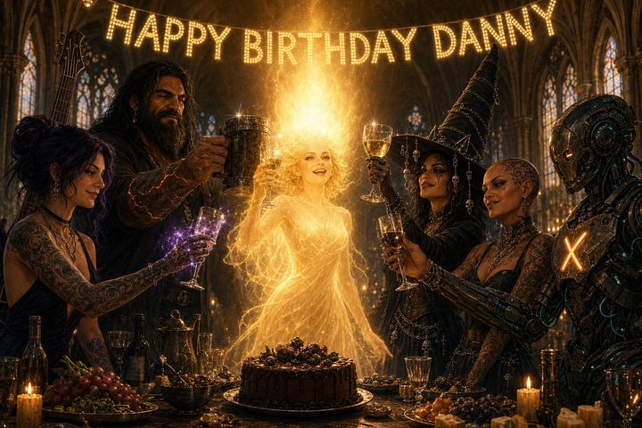 SERA leading a group birthday toast