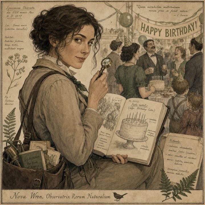 Nova Wren sketching in the field, notebook in hand